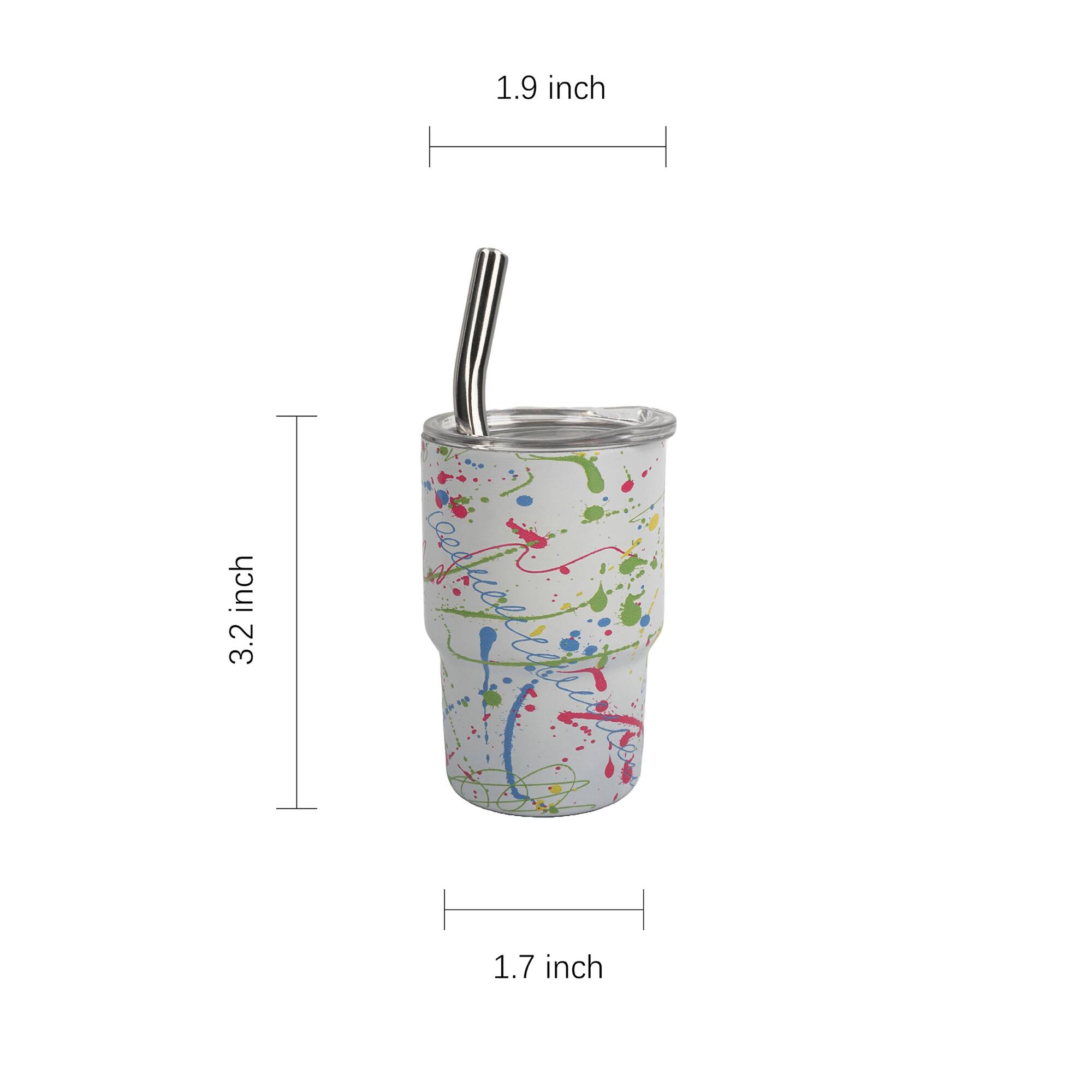 3oz. Mini White Splatter Stainless Steel Insulated Tumbler by Ashland®